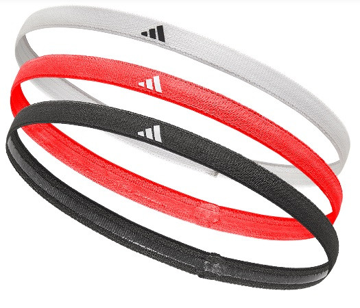 Пов'язка на голову Adidas HAIRBANDS 3PK біла, червона, чорна (3 штуки) ADAC-16200-NL, Размер (Европа ADAC-16200-NL
