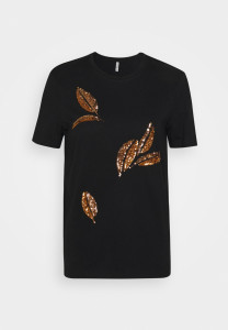 Футболка ONLKITA REG S/S LEAF/MOON TOP BOX JRS 15246473-Black-Print:BIG LEAVES ONLY L Чорний 15246473-BLACK-PRINT:BIG