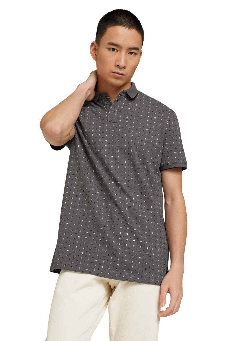 Поло basic polo with contrast 1024053XX1229487 Tom Tailor L Сірий 1024053XX1229487