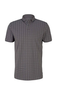 Поло basic polo with contrast 1024053XX1229487 Tom Tailor L Сірий 1024053XX1229487