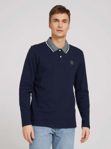 Поло з довгими рукавами 1030645XX1010668 Tom Tailor M Темно-синій 1030645XX1010668