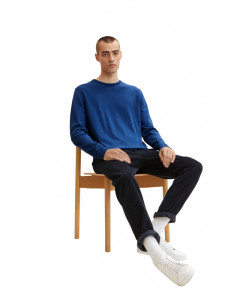 Кофта basic crew neck sweater 1027661-11284 Tom Tailor XXXL Синій 1027661-11284