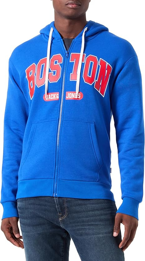 Толстовка Jack & Jones JJEBRADLEY VARSITY SWEAT ZIP HOOD 12270064-NauticalBlue