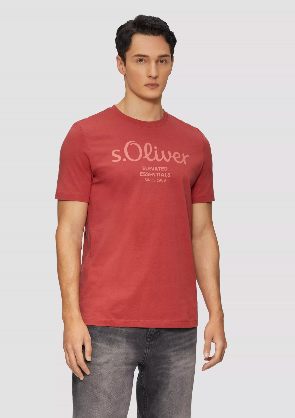 Футболка T-shirt à logo imprimé 2139909.35D1 s.Oliver L Червоний 2139909.35D1