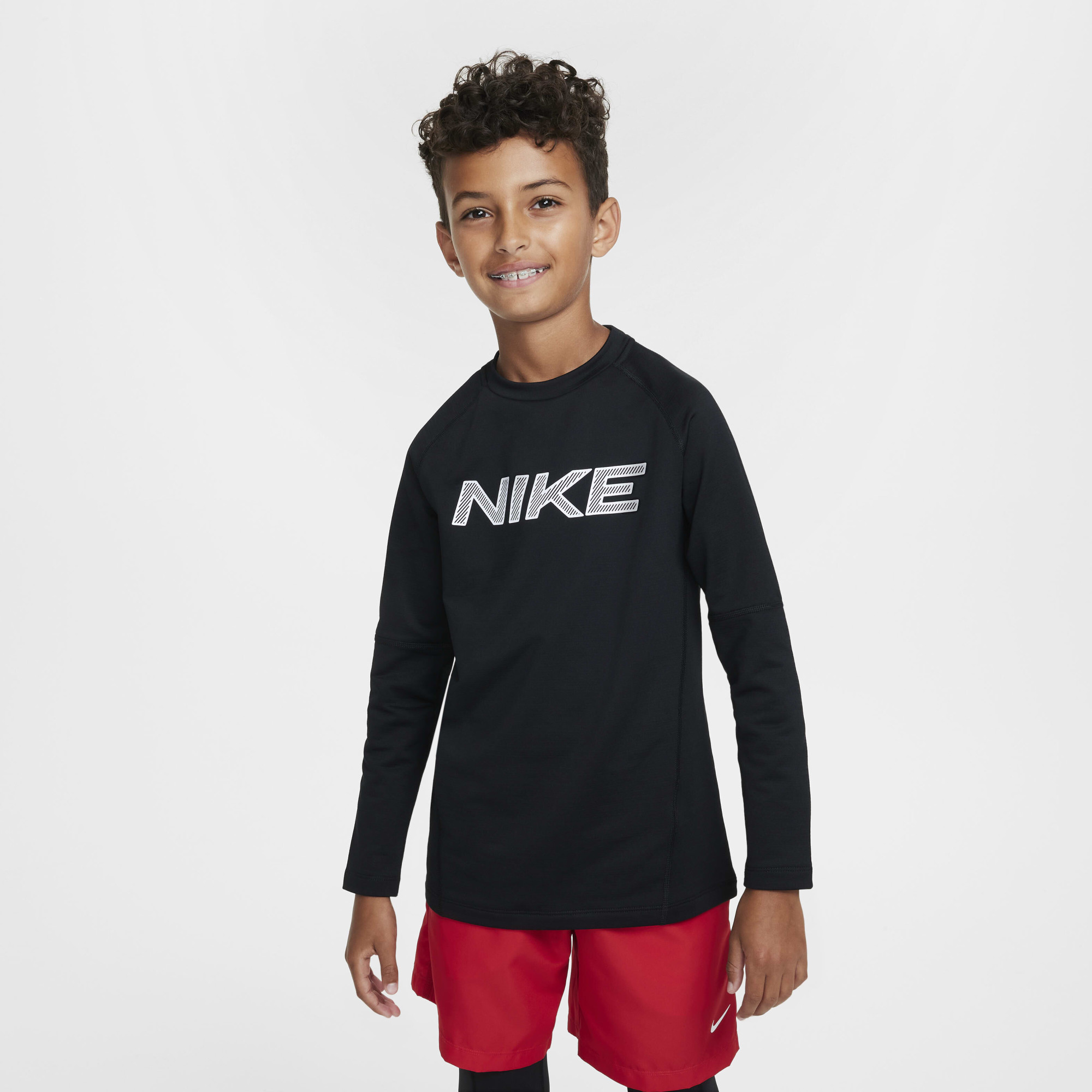 Толстовка Nike B NP DF LS CREW WARM HF4362-010