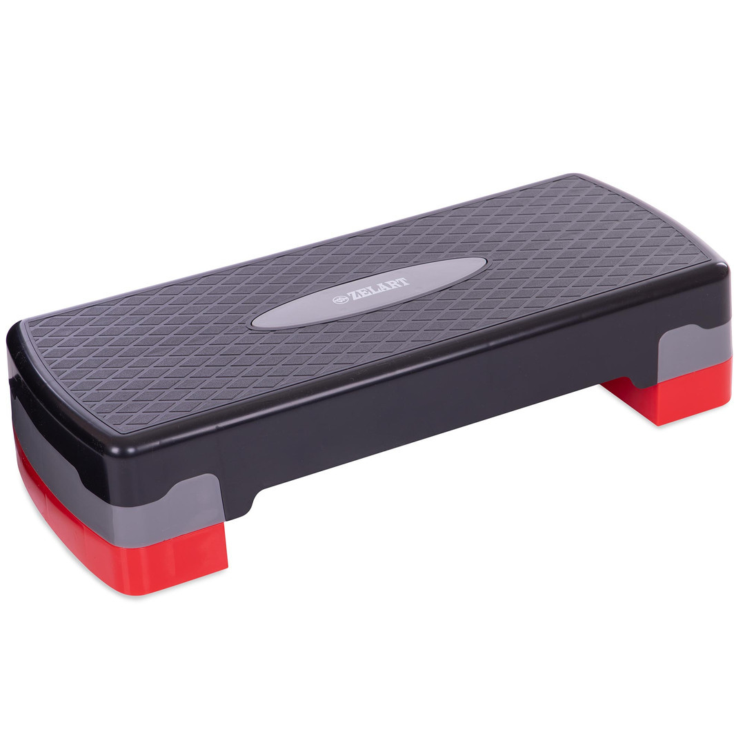 Степ-платформа Zelart 68x28x10+5см чорний-червоний FI-6290 FI-6290