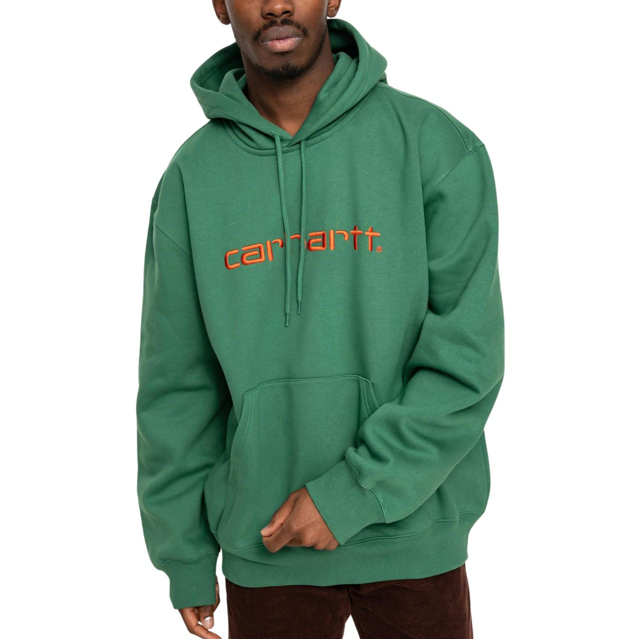 Толстовка Carhartt WIP Hooded Carhartt Sweat I030230 BONSAI/BRICK