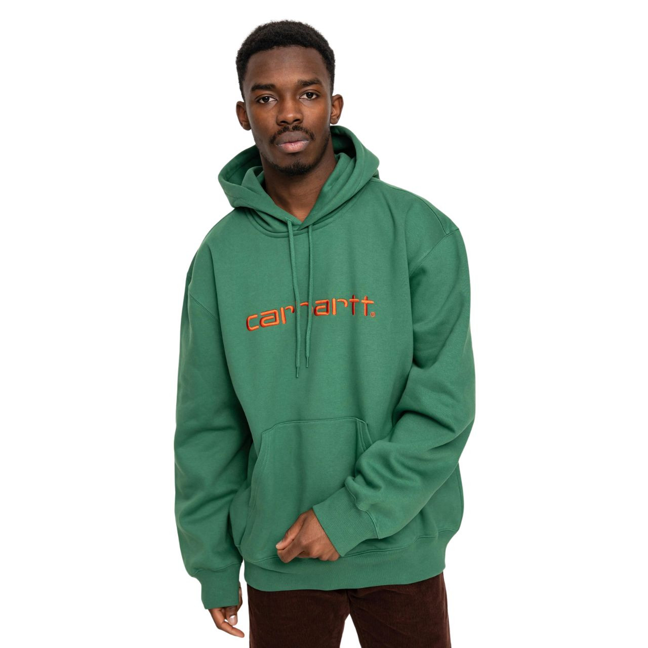 Толстовка Carhartt WIP Hooded Carhartt Sweat I030230 BONSAI/BRICK