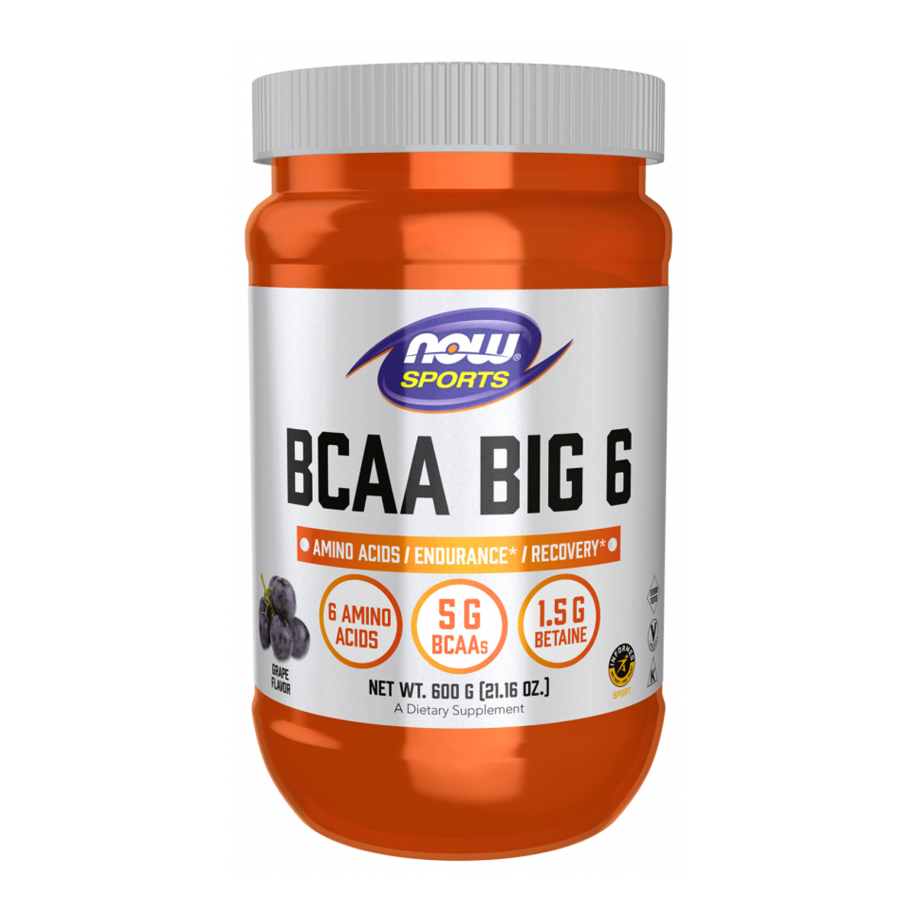 Порошок Now Foods BCAA Big 6 - 600g Grape 2023-10-4516