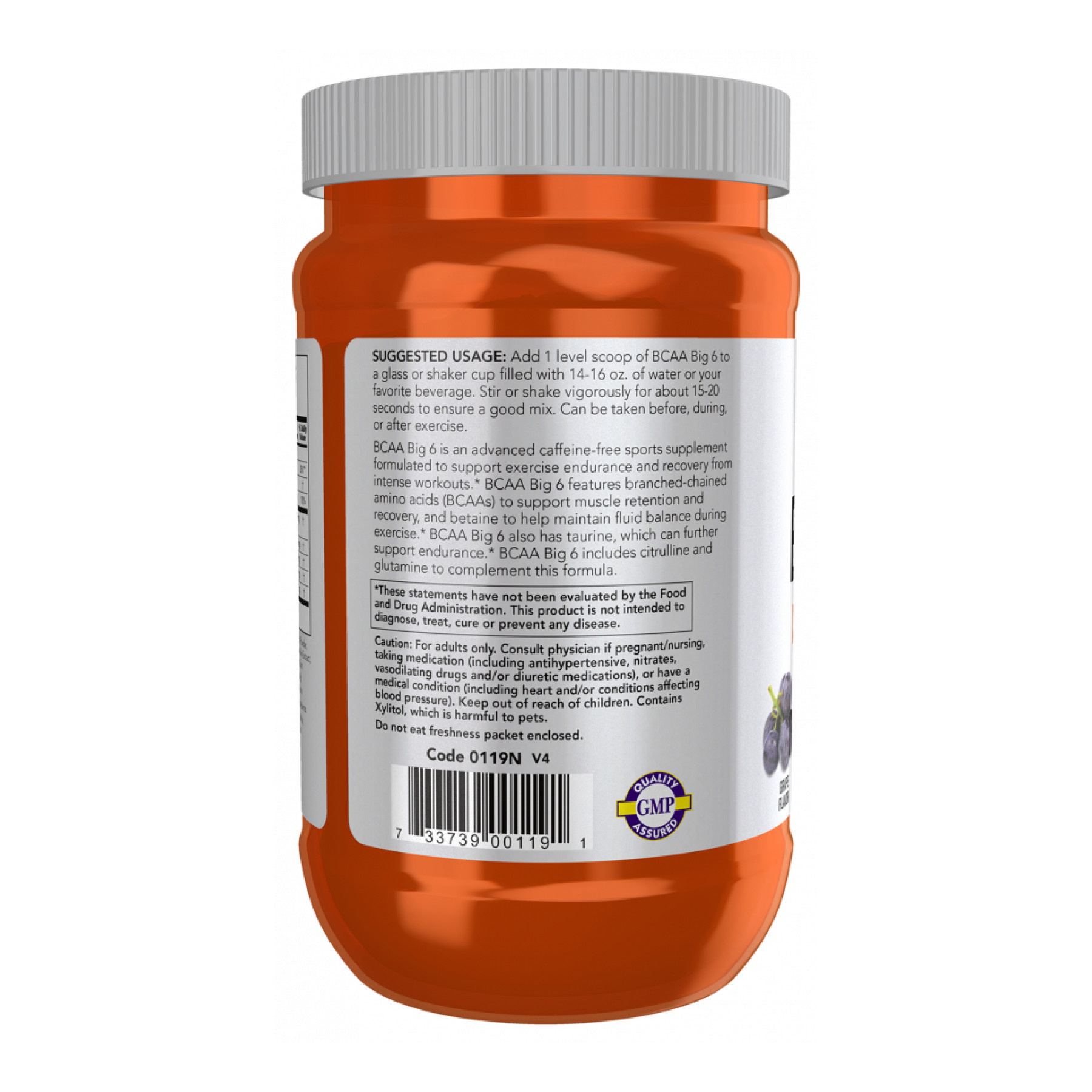 Порошок Now Foods BCAA Big 6 - 600g Grape 2023-10-4516