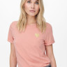 Футболка ONLKITA S/S LOGO TOP NOOS 15244714-Rosette-Print:GOLD GLITTER HEART ONLY L Розовий 15244714-ROSETTE-PRINT:GO