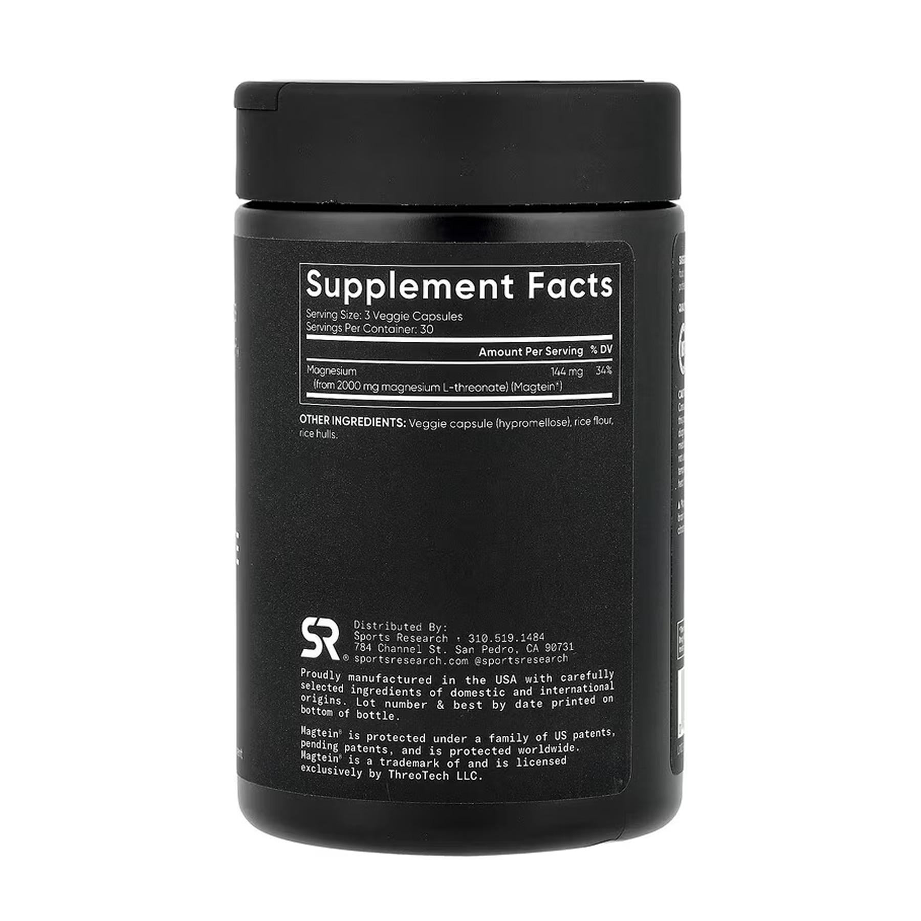 Капсули Sport Research Magnesium L-Threonate 2000mg - 90 veggie capsules 2023-10-6180