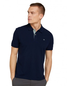 Поло basic polo with contrast 1027713XX1010668 Tom Tailor M Темно-синій 1027713XX1010668