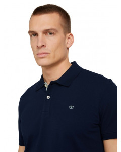 Поло basic polo with contrast 1027713XX1010668 Tom Tailor M Темно-синій 1027713XX1010668