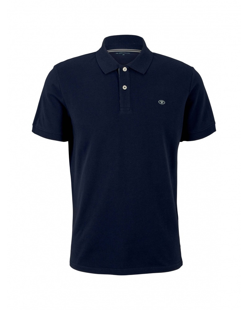 Поло basic polo with contrast 1027713XX1010668 Tom Tailor M Темно-синій 1027713XX1010668