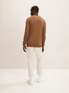 Кофта basic crew neck sweater 1027661-18950 Tom Tailor XXL Коричневий 1027661-18950