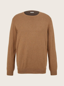Кофта basic crew neck sweater 1027661-18950 Tom Tailor XXL Коричневий 1027661-18950