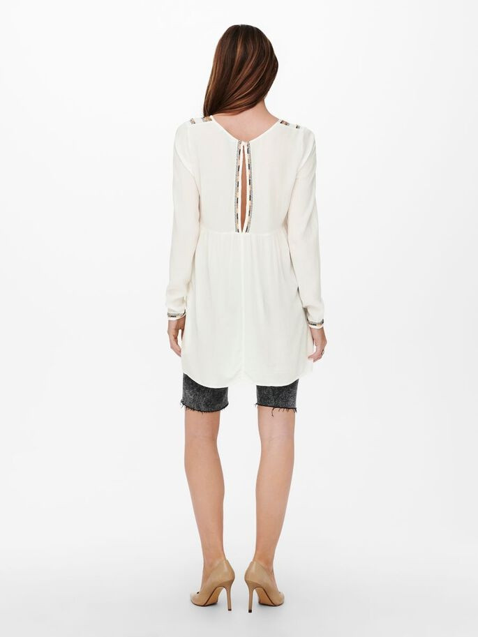Кофта туніка ONLMYNTE L/S TUNIC WVN 15226378 Cloud Dancer ONLY L Білий 15226378CLOUDDANCER
