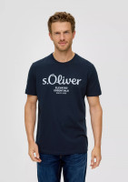 Футболка T-shirt à logo imprimé 2139909.59D1 s.Oliver L Темно-синій 2139909.59D1