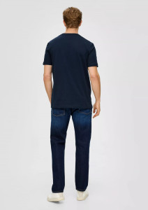 Футболка T-shirt à logo imprimé 2139909.59D1 s.Oliver L Темно-синій 2139909.59D1