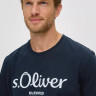 Футболка T-shirt à logo imprimé 2139909.59D1 s.Oliver L Темно-синій 2139909.59D1
