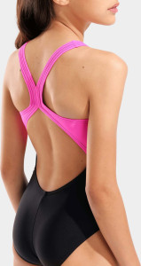 Купальник для дівчаток Arena LIT LOGO SWIMSUIT V BACK L чорний, рожевий 152 см (010690-590) 010690-590