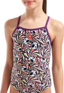Купальник закритий для дівчат Arena FUN SKULLS SWIMSUIT LIGHTDROP мультиколор дитячий 164 см (010284 010284-590