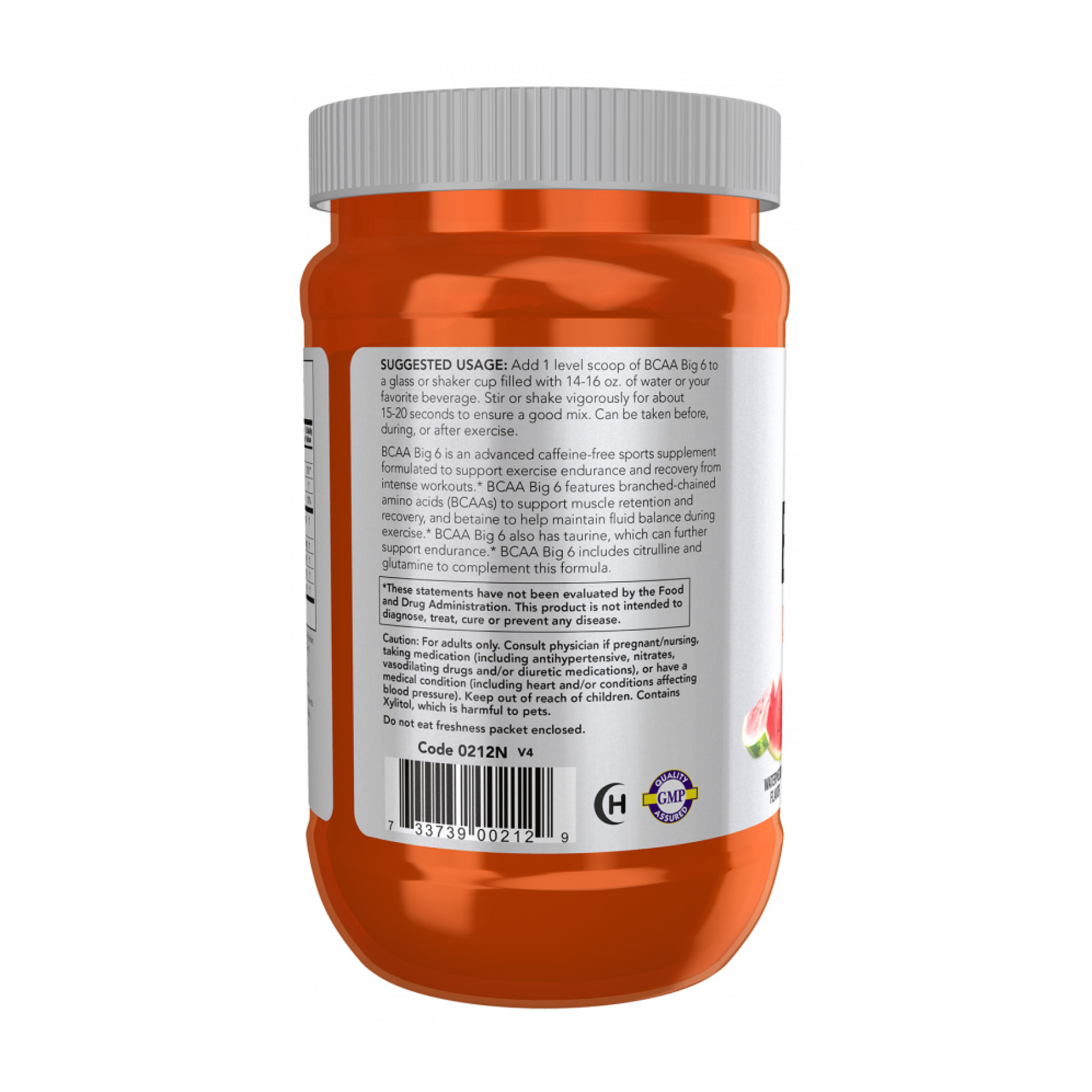 Порошок Now Foods BCAA Big 6 Powder - 600g Watermelon 2023-10-4524