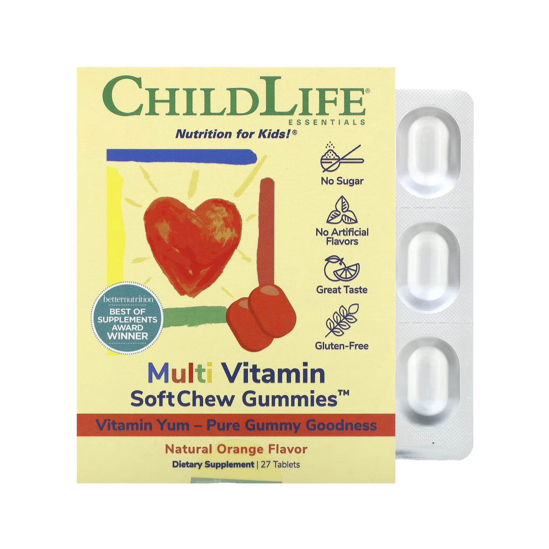 Таблетки ChildLife Essentials Multi Vitamin SoftChew Gummies - 27 tabs 2023-10-3467