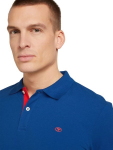 Поло basic polo with contrast 1027713XX1011132 Tom Tailor L Синій 1027713XX1011132