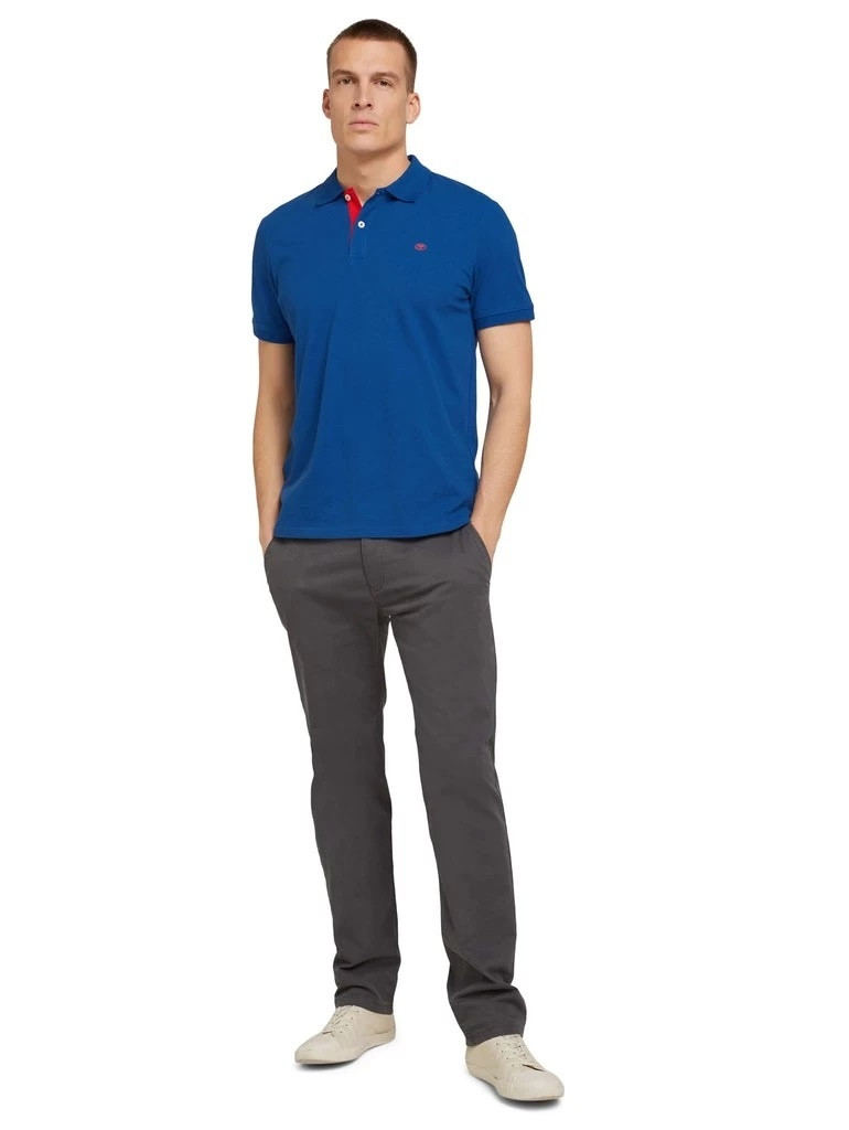 Поло basic polo with contrast 1027713XX1011132 Tom Tailor L Синій 1027713XX1011132