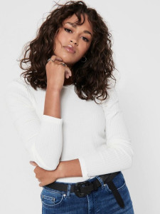 Топ з рукавами ONLEMMA PUFF TOP JRS 15222328-Cloud Dancer ONLY S Білий 15222328-CLOUD DANCER