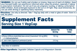 Капсули Guaranteed Potency 5-HTP + St. John's 100mg - 30 vcaps 2022-10-1018