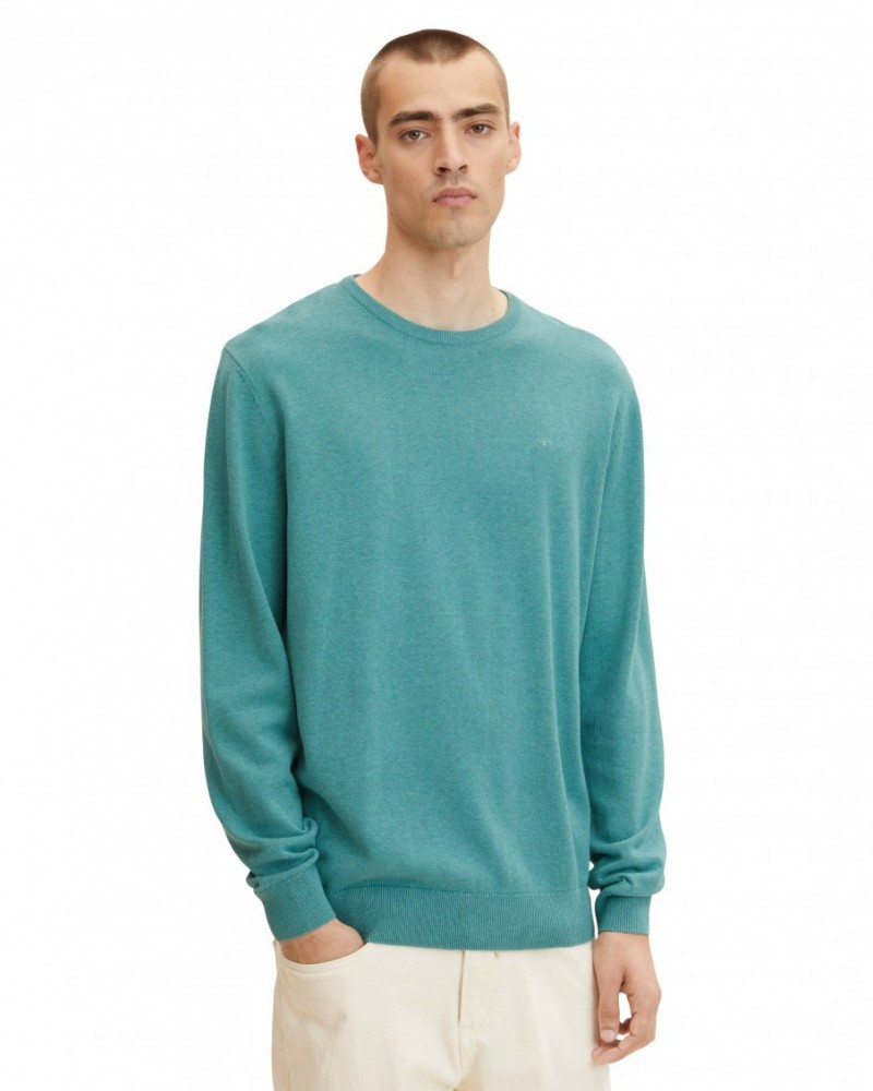 Кофта basic crew neck sweater 1027661-30277 Tom Tailor XXXL Бірюзовий 1027661-30277