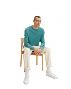 Кофта basic crew neck sweater 1027661-30277 Tom Tailor XXXL Бірюзовий 1027661-30277