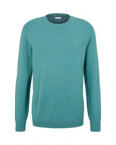 Кофта basic crew neck sweater 1027661-30277 Tom Tailor XXXL Бірюзовий 1027661-30277
