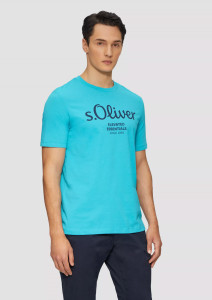 Футболка T-shirt à logo imprimé 2139909.62D1 s.Oliver L Блакитний 2139909.62D1