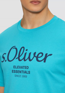 Футболка T-shirt à logo imprimé 2139909.62D1 s.Oliver L Блакитний 2139909.62D1
