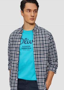 Футболка T-shirt à logo imprimé 2139909.62D1 s.Oliver L Блакитний 2139909.62D1