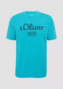 Футболка T-shirt à logo imprimé 2139909.62D1 s.Oliver L Блакитний 2139909.62D1