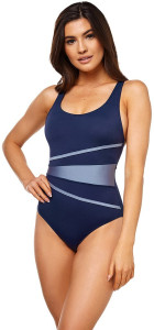 Купальник закритий для жінок Aqua Speed STELLA LADY 8657 чорний, блакитний Жін 36 299-41