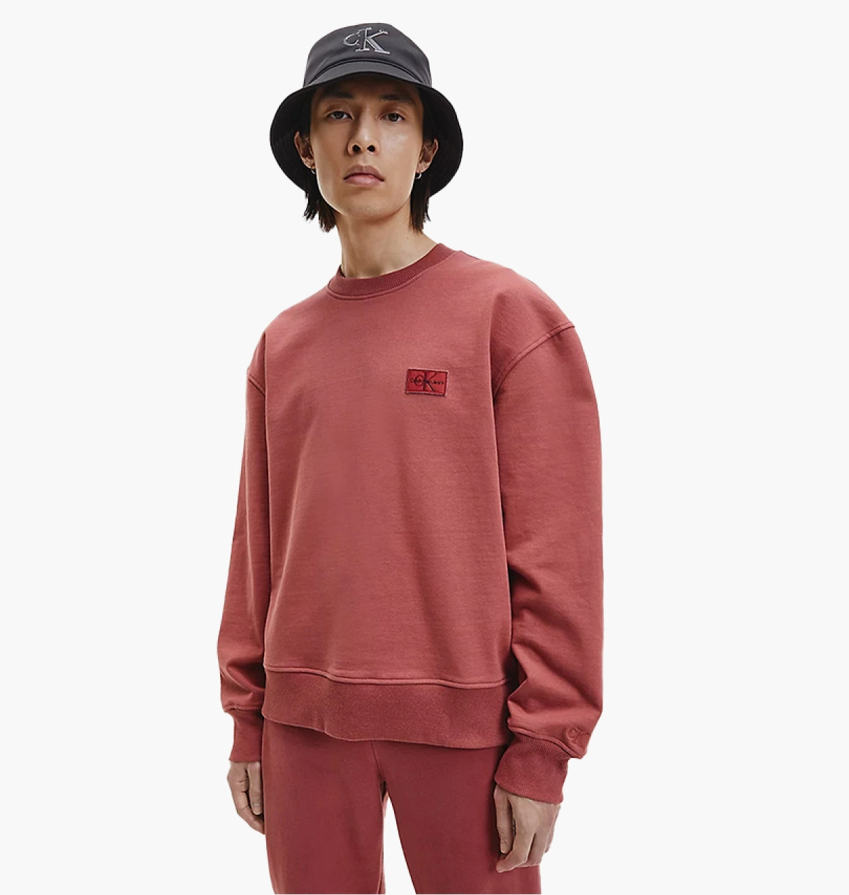 Футболка Calvin Klein Shrunken Badge Crew Neck Terracotta Tile J30J321544