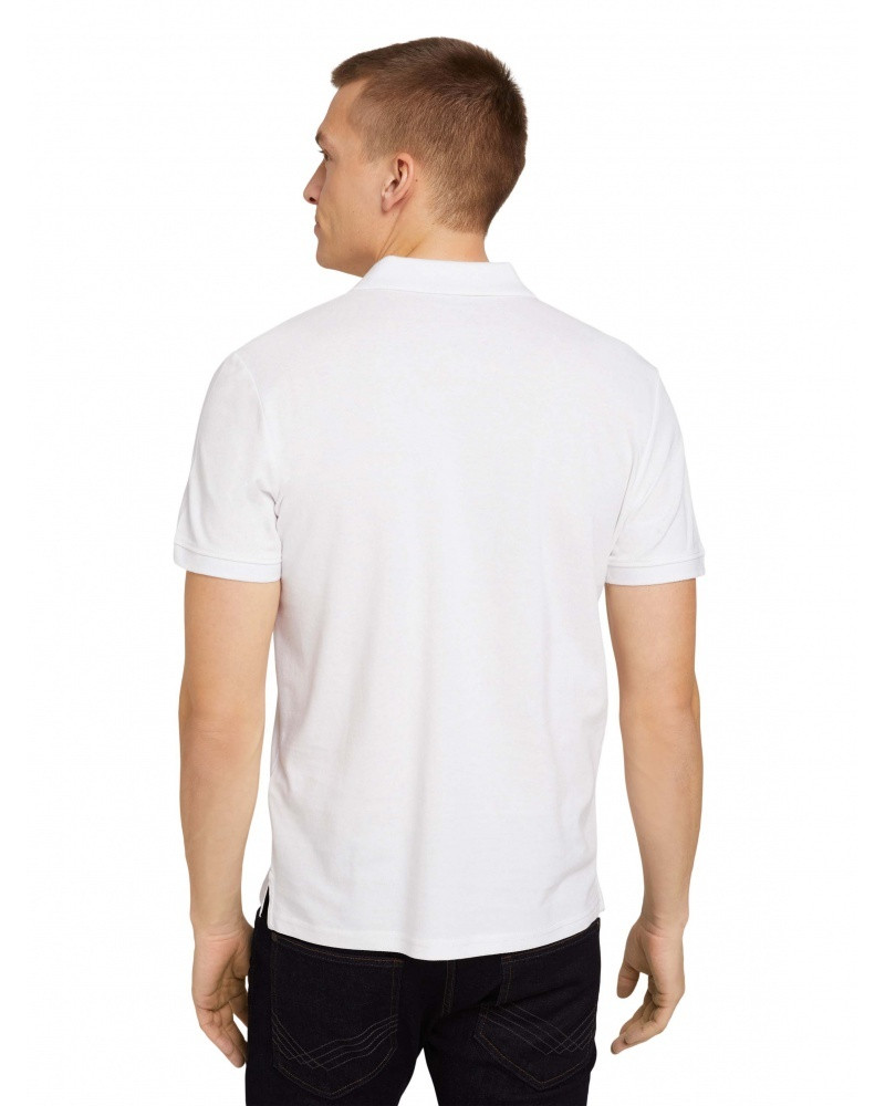 Поло basic polo with contrast 1027713XX1020000 Tom Tailor XL Білий 1027713XX1020000