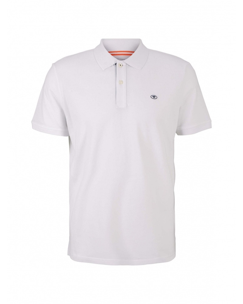 Поло basic polo with contrast 1027713XX1020000 Tom Tailor XL Білий 1027713XX1020000