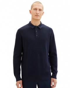 Поло з довгими рукавами 1038209-13160 Tom Tailor L Темно-синій 1038209-13160