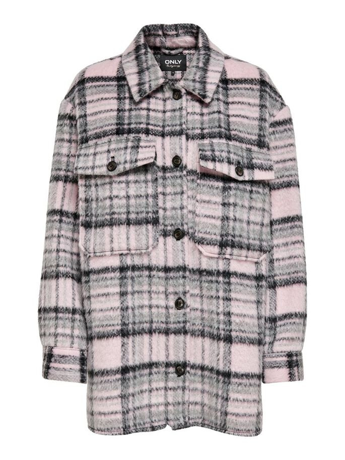 Куртка ONLROSIE CHECK OVERSIZED SHACKET OTW 15235611 Lilac Sachet ONLY L Розовий 15235611LilacSachet