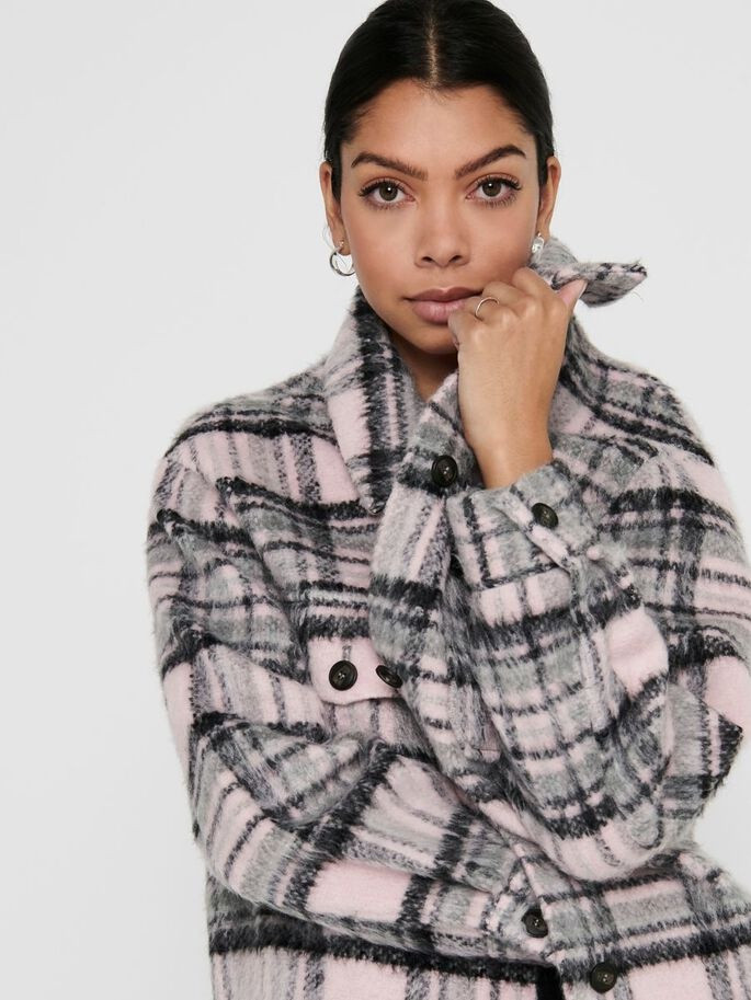 Куртка ONLROSIE CHECK OVERSIZED SHACKET OTW 15235611 Lilac Sachet ONLY L Розовий 15235611LilacSachet