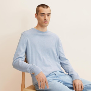 Кофта basic crew neck sweater 1027661-30312 Tom Tailor XXXL Блакитний 1027661-30312