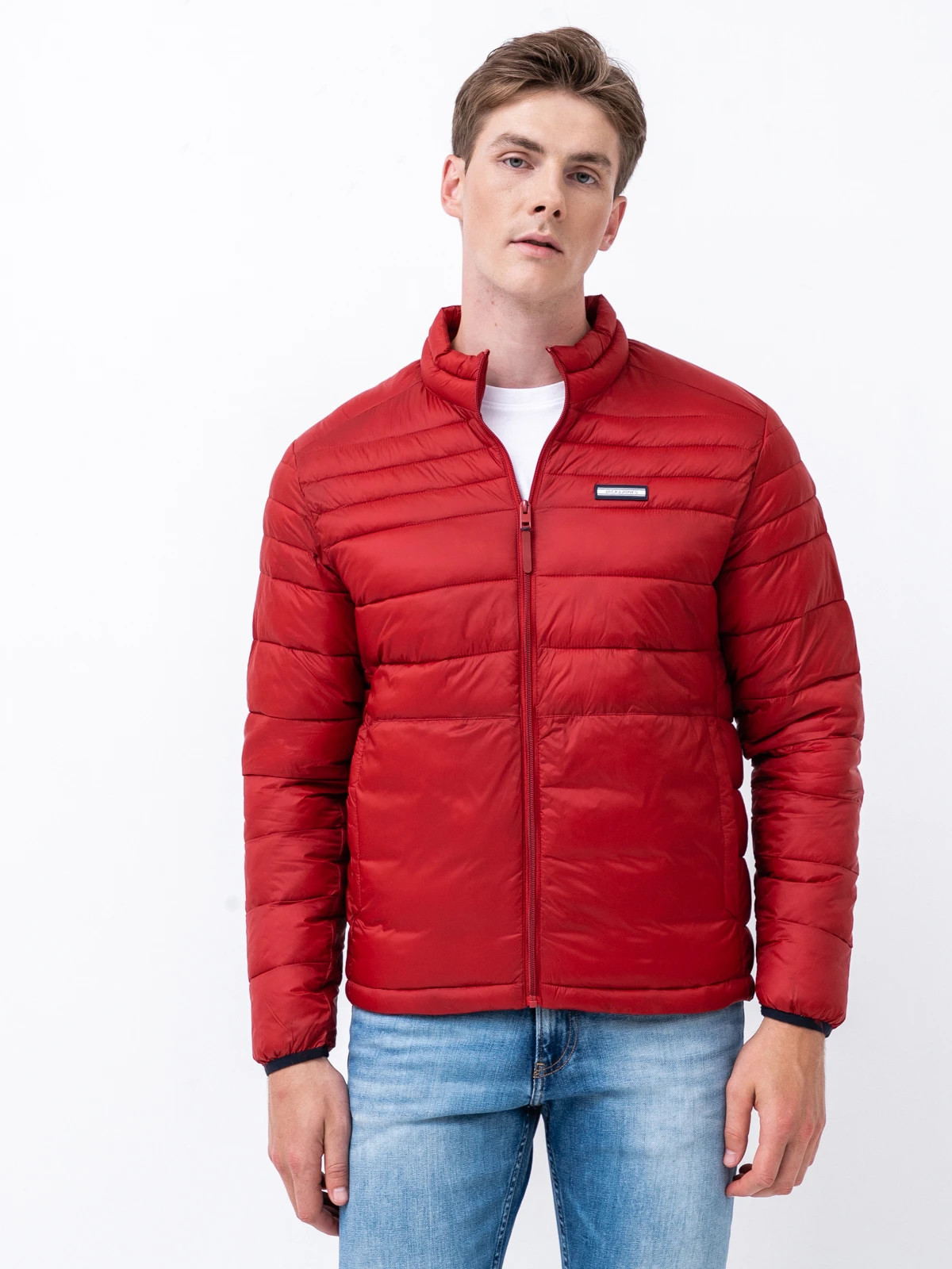 Куртка JJEACE PUFFER COLLAR STS 12189878-Red Dahlia Jack & Jones L Червоний 12189878-RED DAHLIA