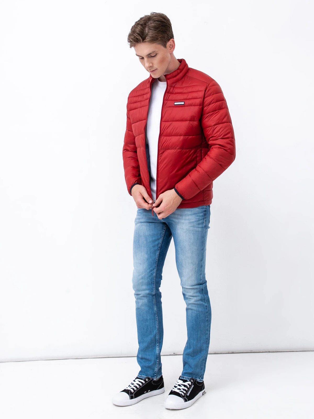 Куртка JJEACE PUFFER COLLAR STS 12189878-Red Dahlia Jack & Jones L Червоний 12189878-RED DAHLIA